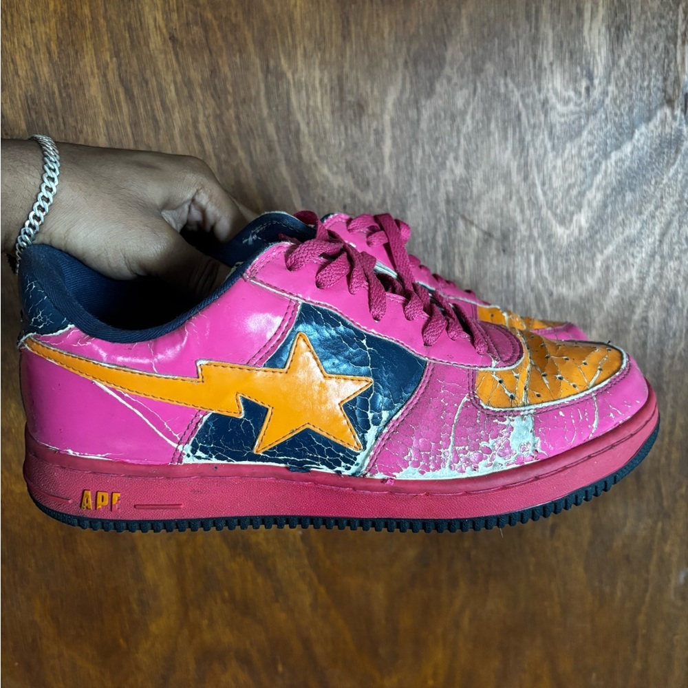 Bapesta FS-001 Low Pink/Orange/Navy Sz 12